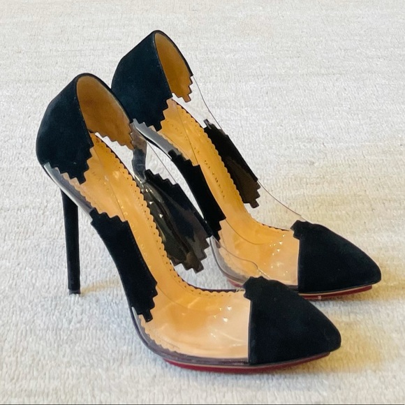 Charlotte Olympia Montana Suede/PVC Heels - Picture 3 of 7